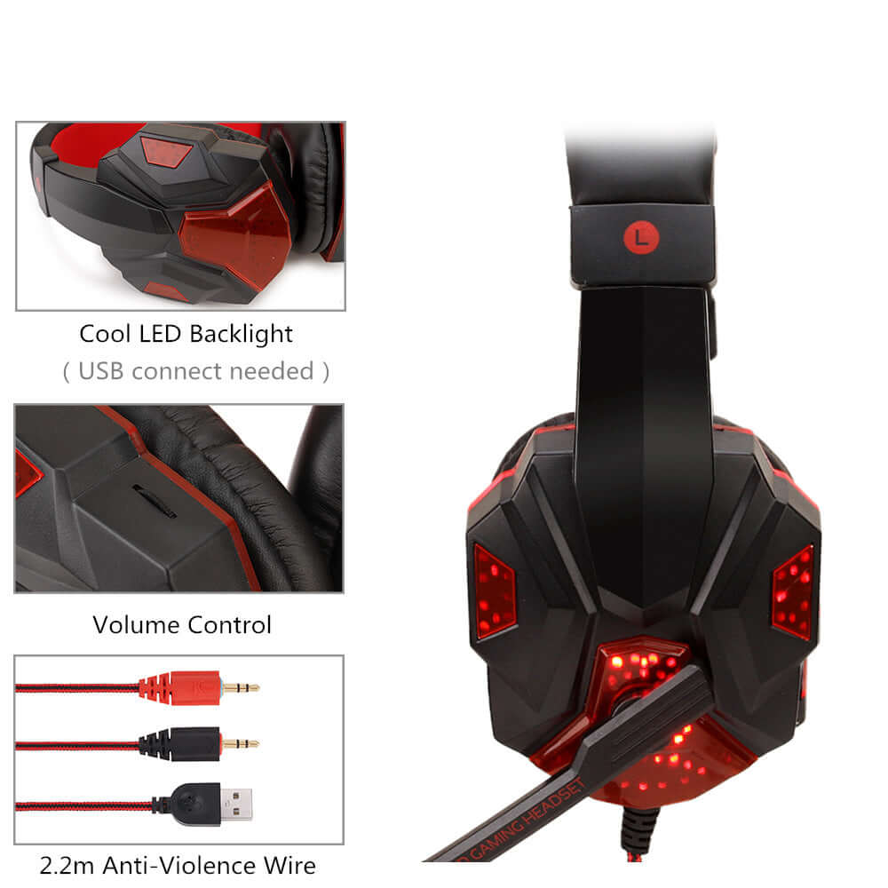 Wireless Bluetooth Headphones for superior sound with LED backlight and volume control.