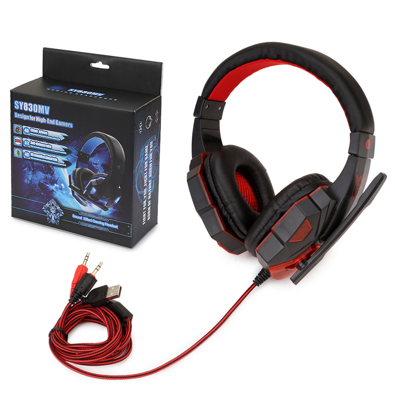 Best wireless headphones in black and red, featuring a headset, microphone, and connectors for ultimate audio experience.